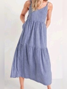 Old Navy Blue and White Gingham Dress